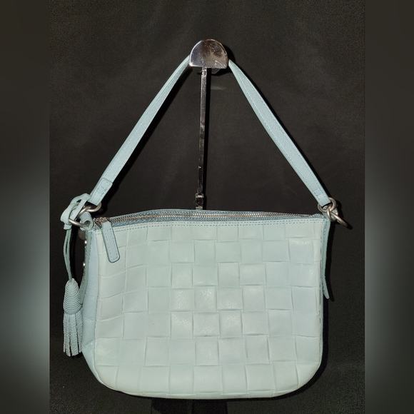 Jolie Fossil bag. Baby blue with basket weave textured design - Picture 5 of 12